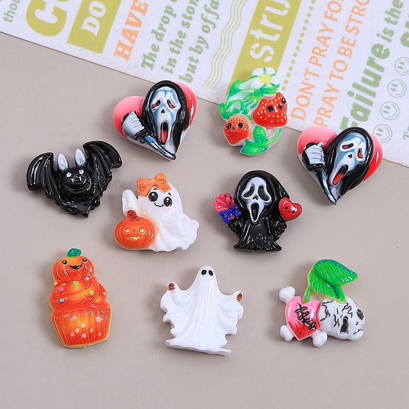 漫画ハロウィン悪魔カボチャ手作り diy クリーム接着剤アクセサリー樹脂アクセサリージュエリーヘアピン材料卸売|undefined