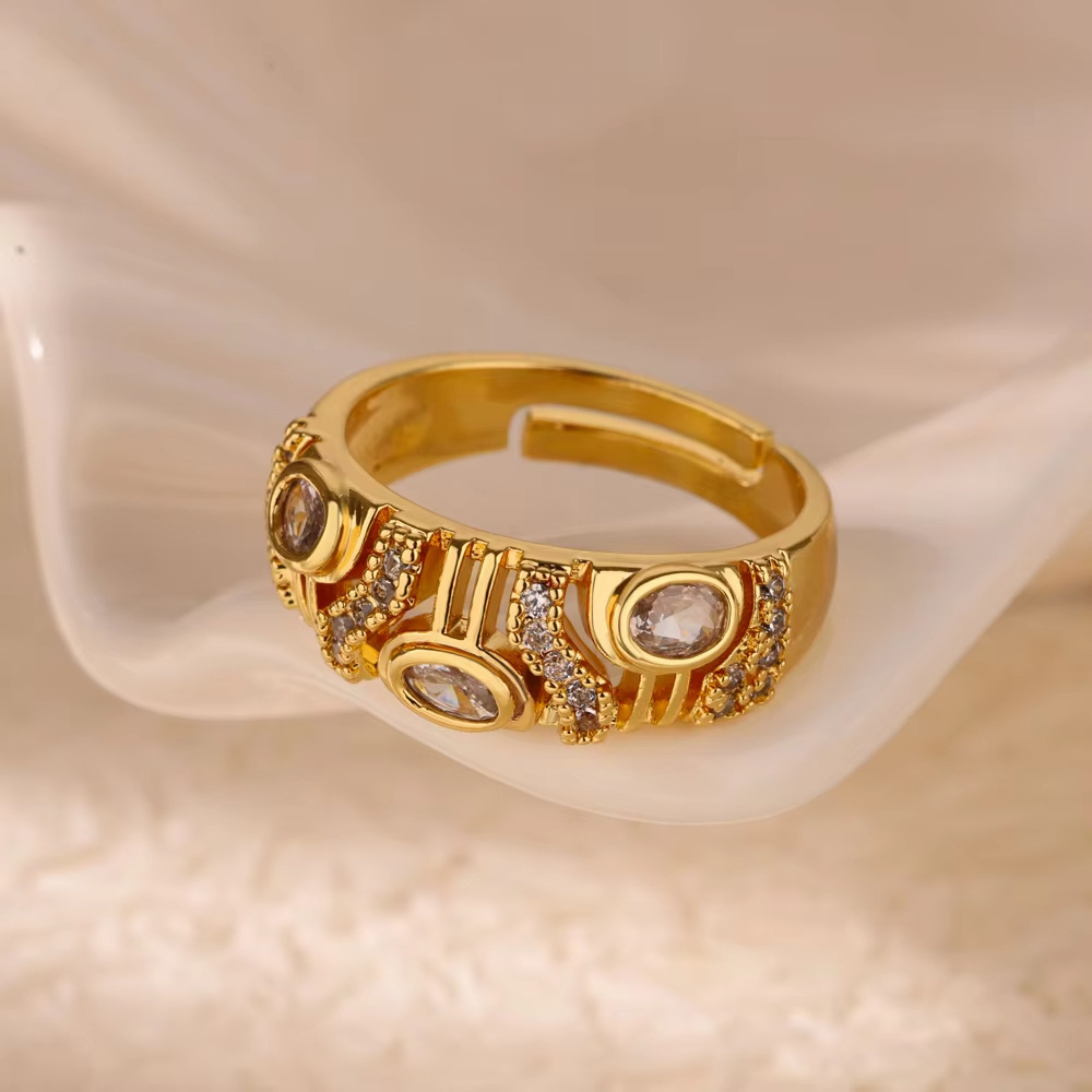 Wholesale Jewelry Elegant Modern Style Geometric Copper Adjustable Ring Open Rings display picture 2