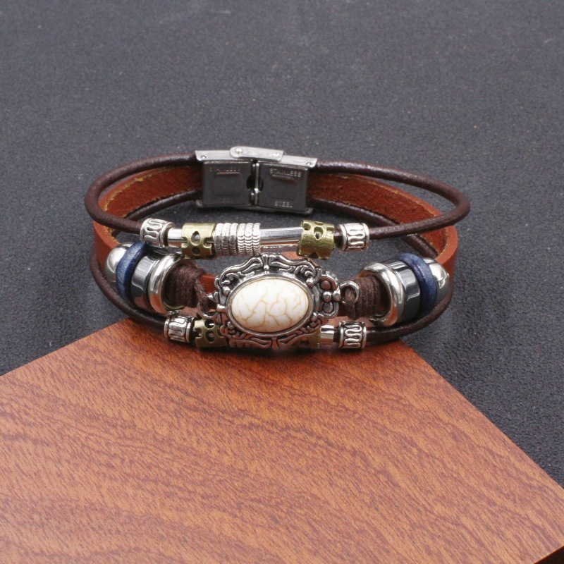 Turquoise woven bracelet stainless steel