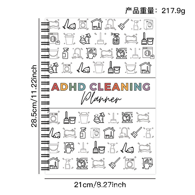 Cross-Border New Product Adhdcleaning Household Cleaning Schedule Annual Cleaning Checklist Planner in Stock