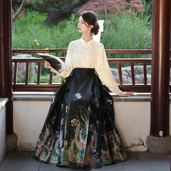 Qianjin 王女の新しい明製漢服織りゴールドオリジナル国民風馬面スカートハイエンドの雰囲気 2025 スーツ