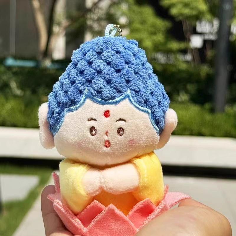 云冈石窟莲花佛小伴玩偶山西大同文创纪念品车饰挂件合掌辫子小佛|undefined