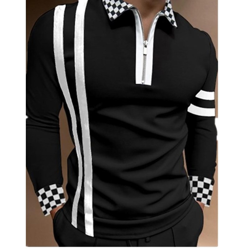 El Comercio exterior nuevo deseo Amazon estación independiente impreso Polo casual más tamaño de manga larga hombres camiseta superior hombres