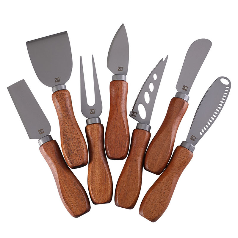 跨境高品質西餐餐具刀叉黃油刮刀不鏽鋼鍍鈦奶酪刀芝士刀