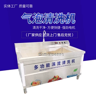 定制小型果蔬清洗机 商用苹果梨清洗设备 蔬菜气泡清洗流水线