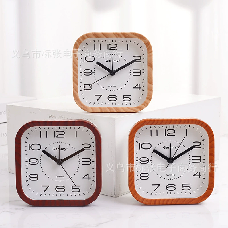 Креативный милый цвет дерева зерна студент прикроватный будильник детские часы для спальни настольные часы оптовая продажа с фабрики