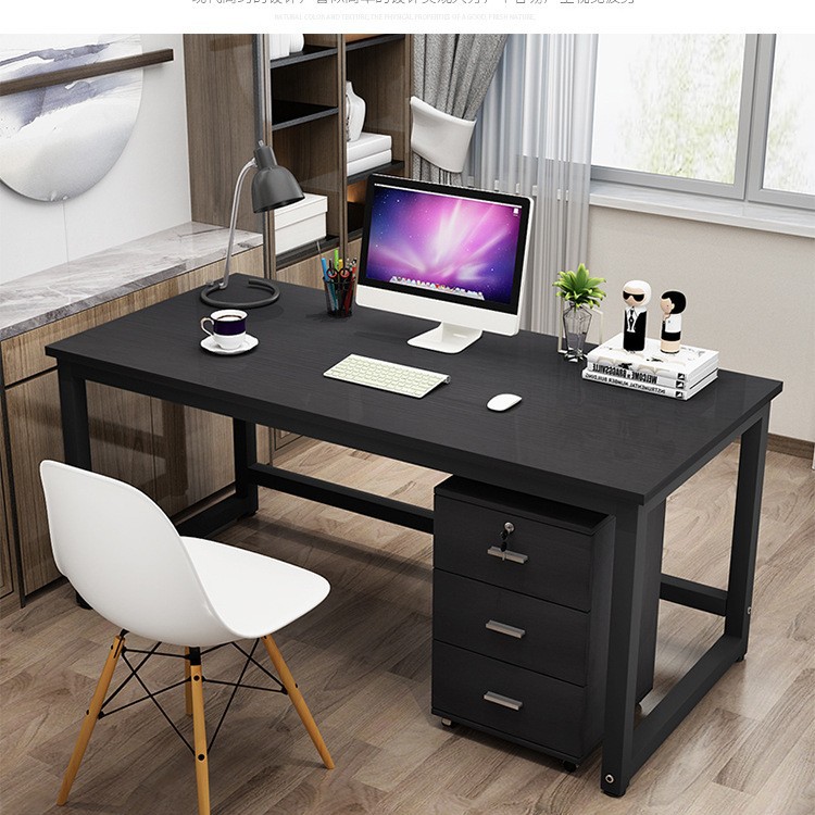 블랙 데스크탑 + 블랙 선반
