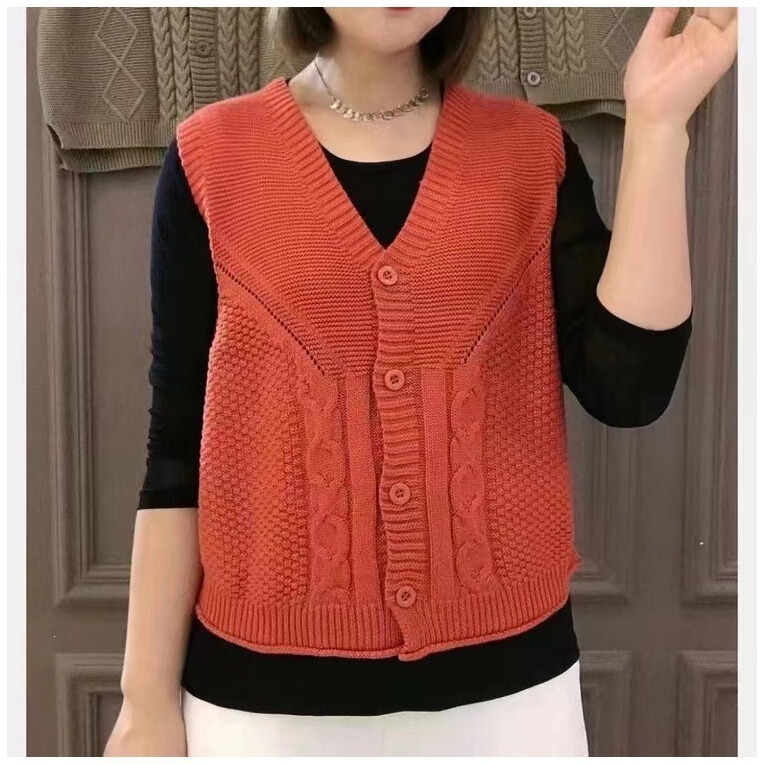 Large Size Loose Cardigan Top, Foreign Trade Casual Solid Color Knitted Vest, New Autumn and Winter Style, Comfortable Outerwear for Women Large Size Loose Cardigan Top, Foreign Trade Casual Solid Color Knitted Vest, New Autumn and Winter Style, Comfortable Outerwear for Women