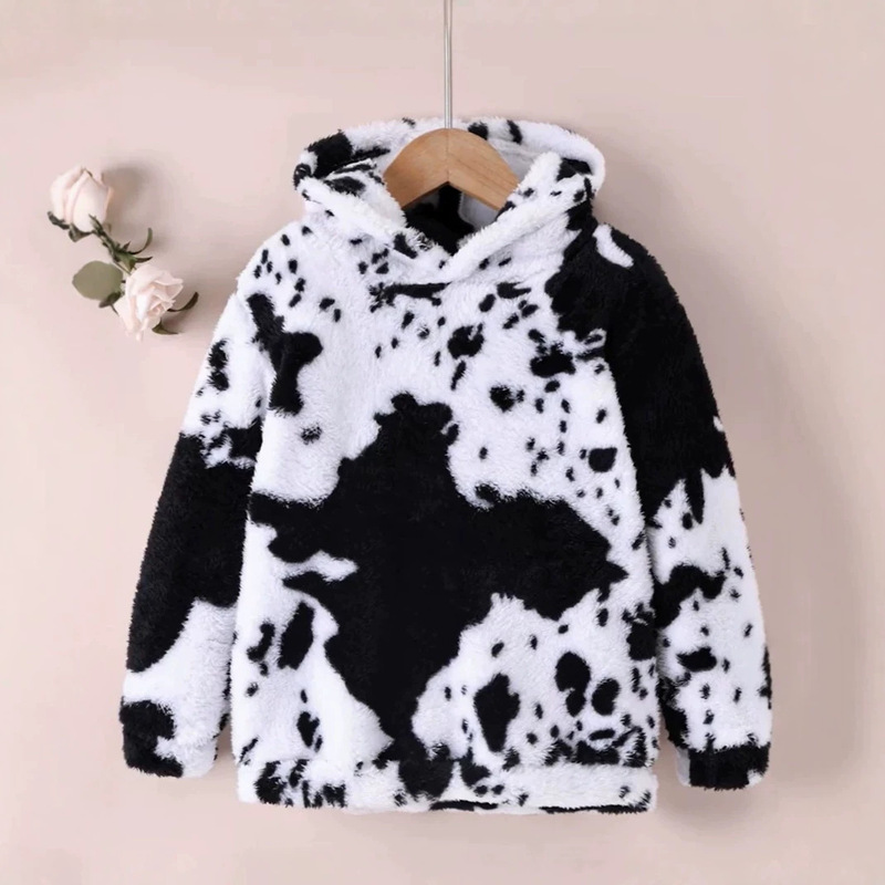 2026 Fall/Winter New Product Amazon Temu Cross-Border European and American Style Cow Print Plush Hooded Jacket Pullover 2026 Fall/Winter New Product Amazon Temu Cross-Border European and American Style Cow Print Plush Hooded Jacket Pullover