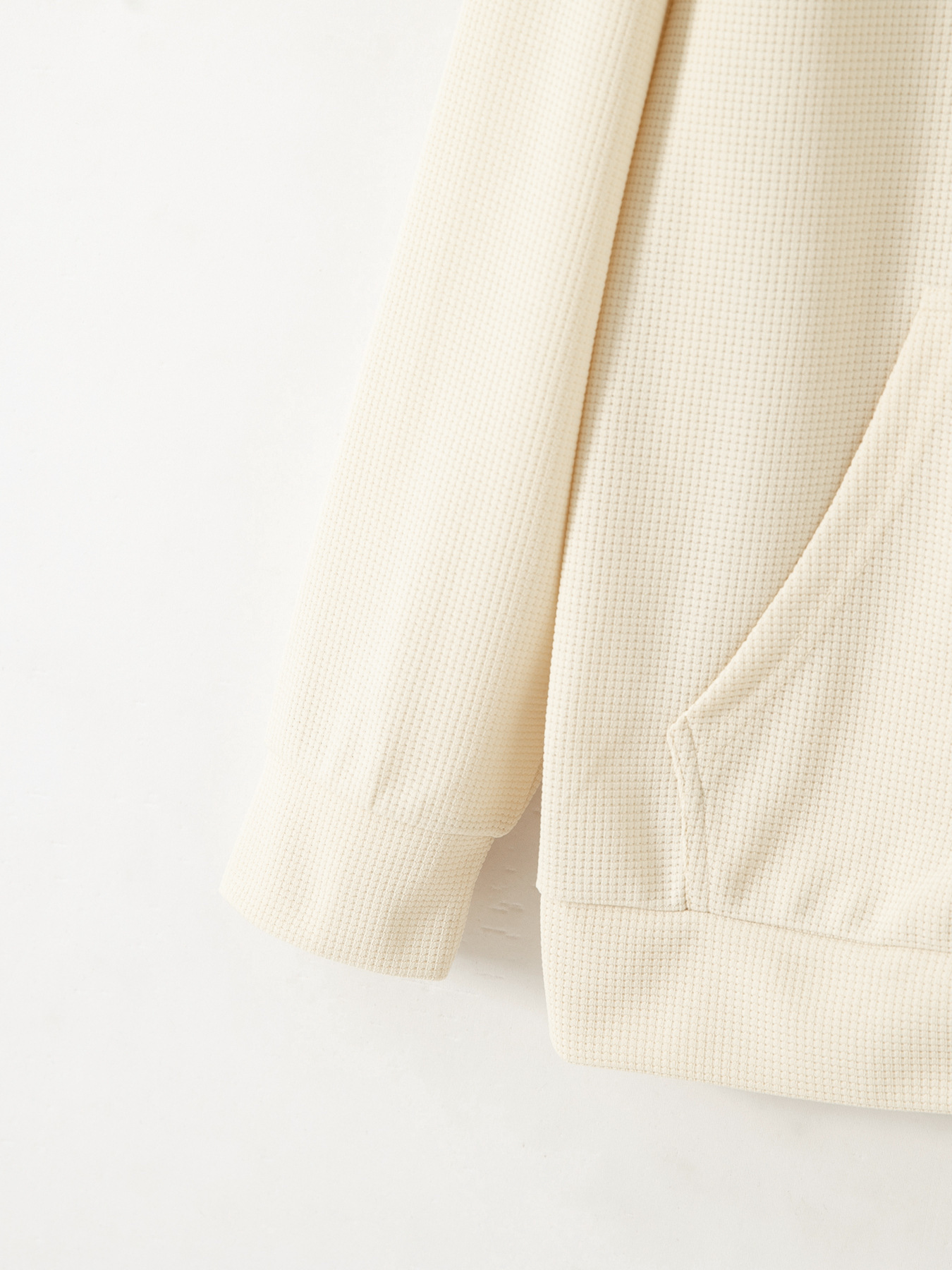 Men's Waffle Knit Hooded Zip Up Jacket For Spring And Autumn_voghion.com