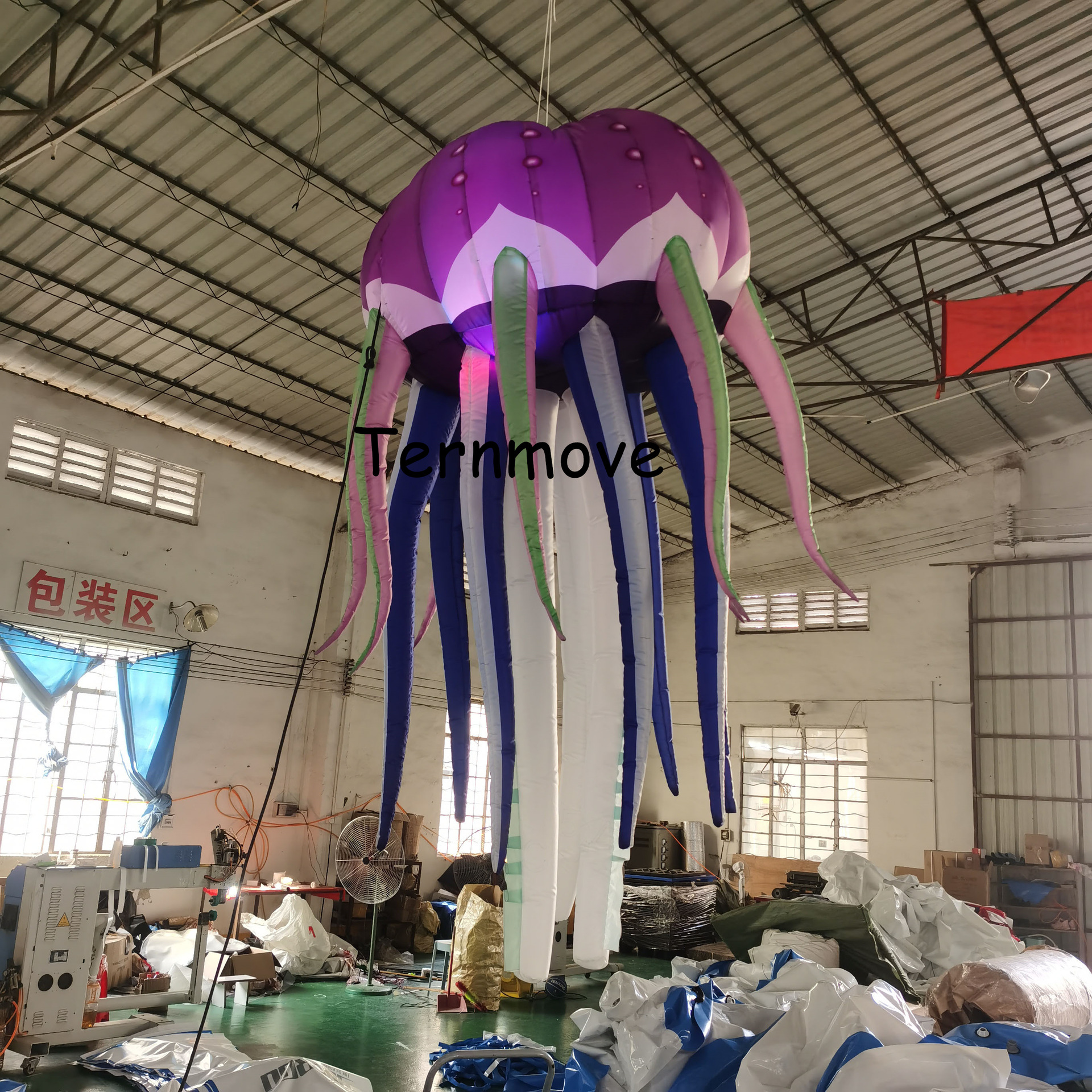 充气灯光水母气模酒吧夜店派对舞台背景悬挂美陈气氛装饰模型发光