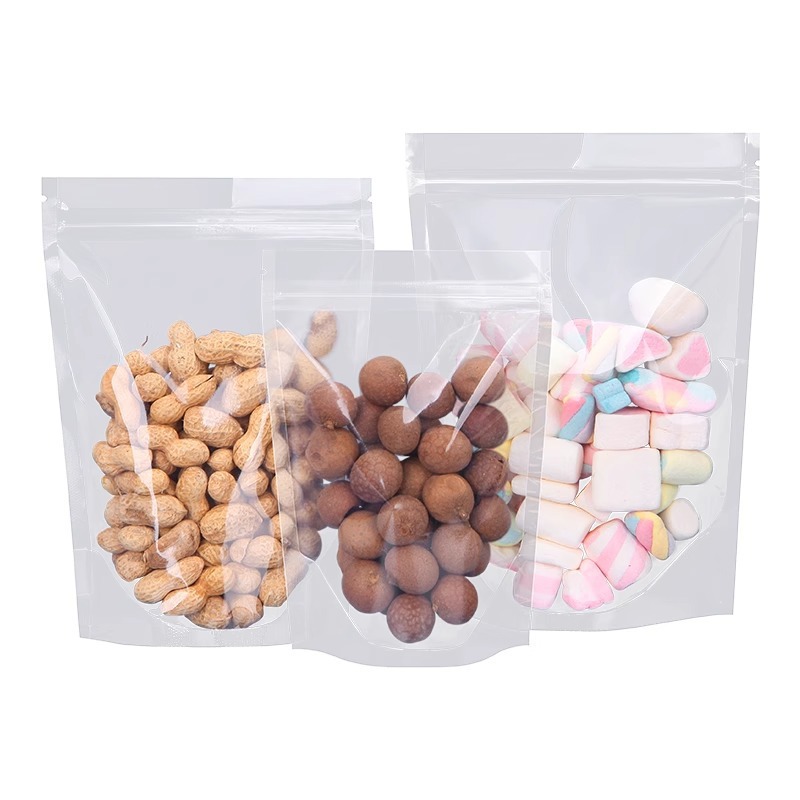 Bolsa autosellante mate transparente bolsa de almacenamiento de alimentos gruesa bolsa de embalaje a prueba de humedad de productos secos de bocadillos