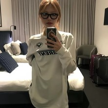 即墨原厂潮牌明星同款72印花球衣2024秋款长袖T恤休闲宽松上衣女