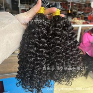 Customized Human Hair Stick Hair Extension Bundle I Tip Hair Extension Nail Flat V-Shaped Hair Bundle Hair Piece