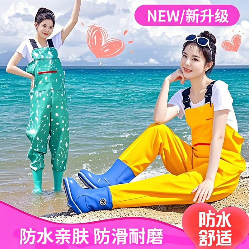 Women's Wading Pants Half-Body One-Piece Fishing Suit Thickened Wading Clothes Rain Boots Rain Pants All-In-One Fishing Wholesale Women's Wading Pants Half-Body One-Piece Fishing Suit Thickened Wading Clothes Rain Boots Rain Pants All-In-One Fishing Wholesale