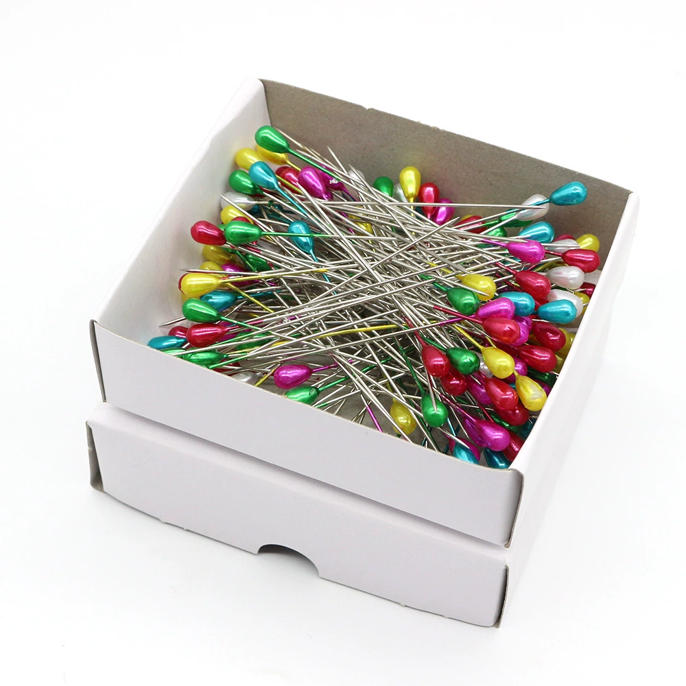 75 мм удлиненная грушевидная жемчужная игла цвет большая головка позиционирующая игла 144 шт./Коробка КАПЛЕВИДНАЯ игла для лоскутного шитья фиксирующая игла