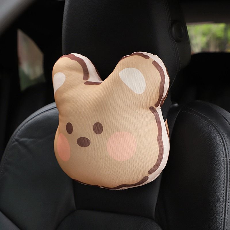 목 베개 귀여운 곰 탄성 허리 쿠션 사계절 패션 여성 자동차 인테리어 머리 받침 여름 자동차