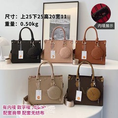 25外贸新款L家丛林复古托特包压花欧美时尚大容量单肩斜挎手提包
