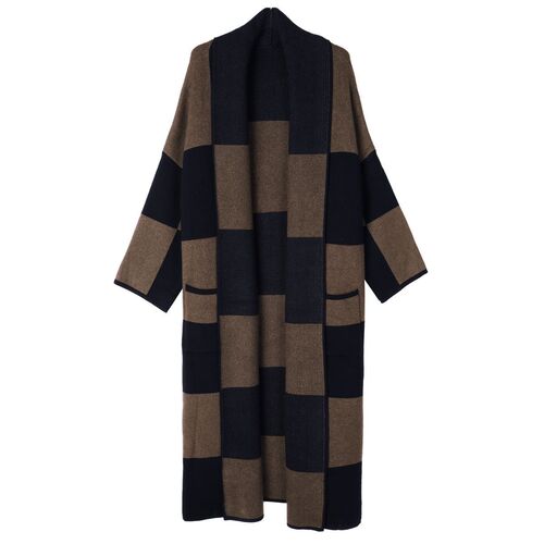 Retro large-size temperament long coat to show slimming and loose knee-high windbreaker