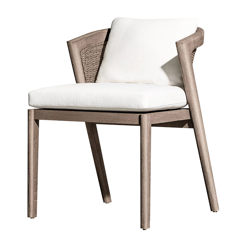 Mesa de comedor de madera maciza al aire libre transfronteriza Villa patio mesa larga de teca al aire libre Jardín de hotel Mesa de comedor de madera maciza al aire libre