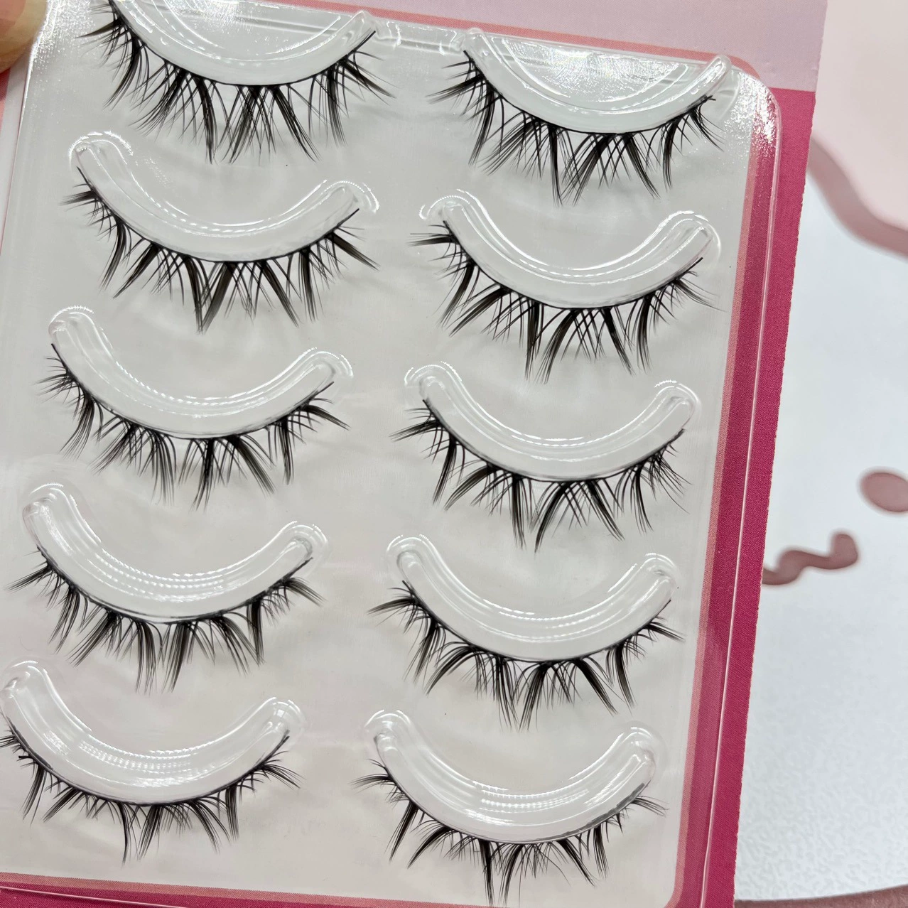Грим lashes гибридные T07 Thai - стиль уши кота стебель тонкий черный восковый злой магический накладной ресницы феи V-образные ресницы