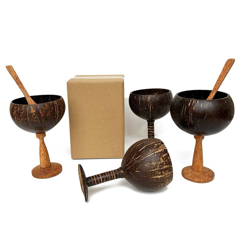Coconut Shell Cup ecological creative wine glass dessert beverage cup juice milk tea wine coconut shell cup laser LOGO Coconut Shell Cup ecological creative wine glass dessert beverage cup juice milk tea wine coconut shell cup laser LOGO