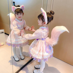 Lolita Princess Sheer Dress for Girls - Spring, Summer, Autumn, Winter 2024 Korean Version New Fashion Performance Dress for Children - Drop Shipping Trendy