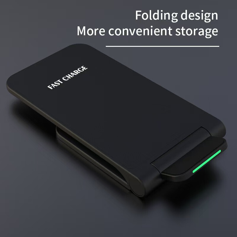国境を越えた折りたたみ式ワイヤレス充電器 15W急速充電 デスクトップデュアルコイル 水平・垂直充電スタンド スマート折りたたみ|undefined