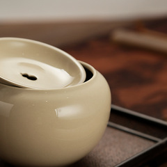 批發草木灰建水陶瓷茶洗茶渣缸水盂帶蓋日式家用蓋碗茶具壺承干泡