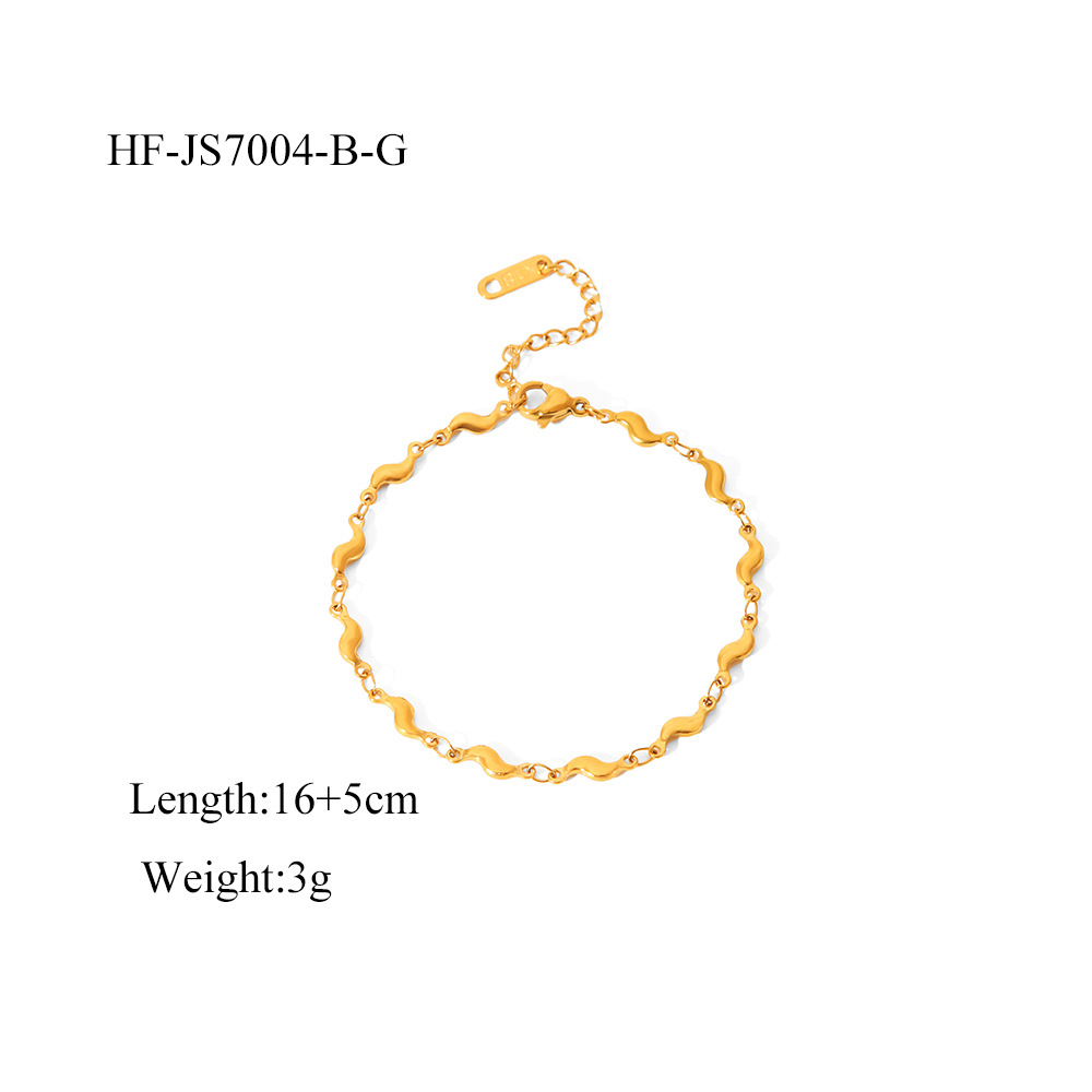 INS viento acero inoxidable simple titanio acero 18 quilates pequeños pimientos rurales ola estilo explosivo transfronterizo conjunto de joyas anti-color