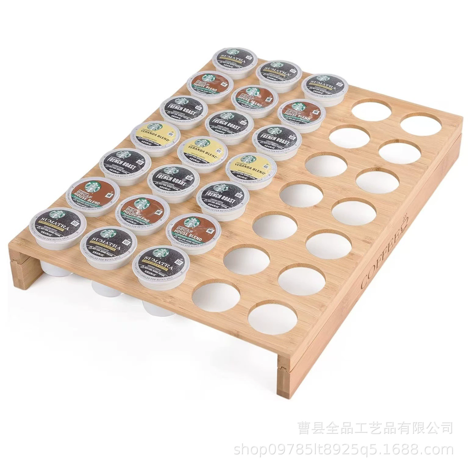 Полка для хранения деревянных кофейных капсул