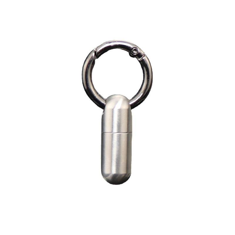 Puro titanio cápsula portátil pequeña caja de la medicina a prueba de humedad sellado de acero inoxidable impermeable almacén pastillero transfronterizo mini botella de la medicina