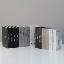 北欧简约轻奢风黑白灰假书装饰摆件样板间客厅书柜仿真道具模型书