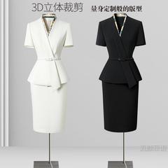 プロフェッショナルスーツレディースサマースーツ半袖薄手スタイルファッショナブルなハイエンドフロントデスク作業服医療美容美容師作業服