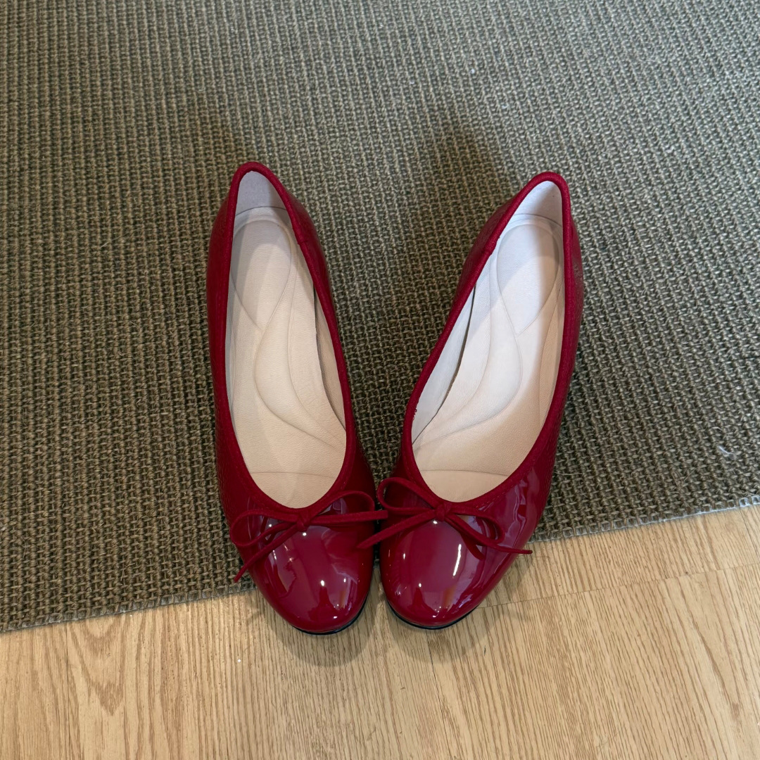 Shoes low-cut with bow with hidden heel, (Physicals), easy to put on, round toe, princess style, mid heel