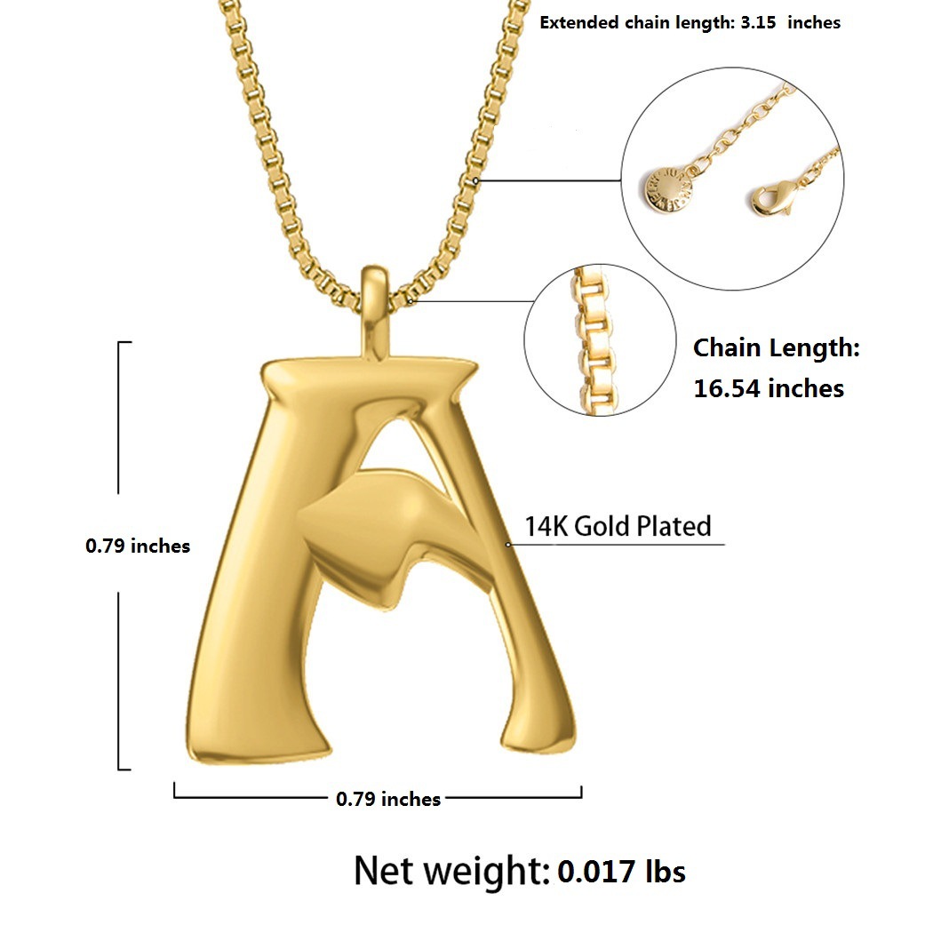 Fashion Letter Stainless Steel Pendant Necklace Plating Stainless Steel Necklaces_colorza_5