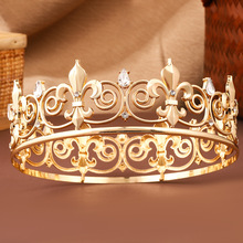 复古合金新娘皇冠简约生日派对宴会百搭圆冠女时尚小众高级感皇冠