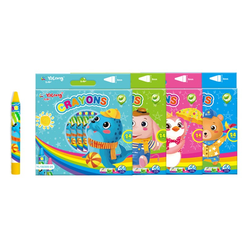 Crayones de Dibujo Escolar de 12/24 Colores para Estudiantes y Arte