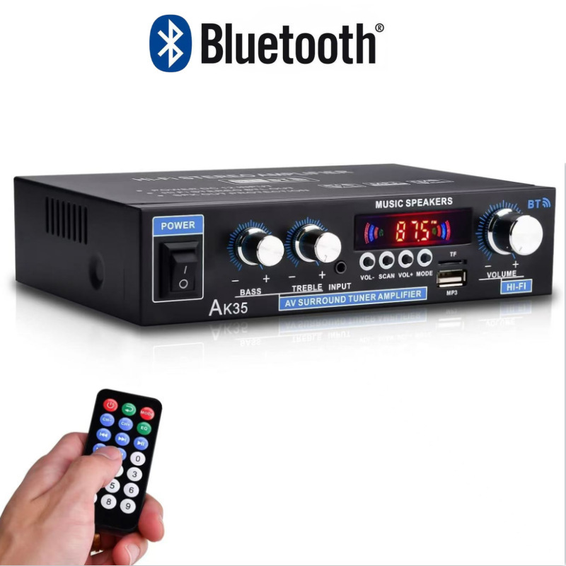 AK35 Digital Bluetooth Amplifier U Disk Card Reader Radio 2.0 Channel Car Household Small Power Amplifier