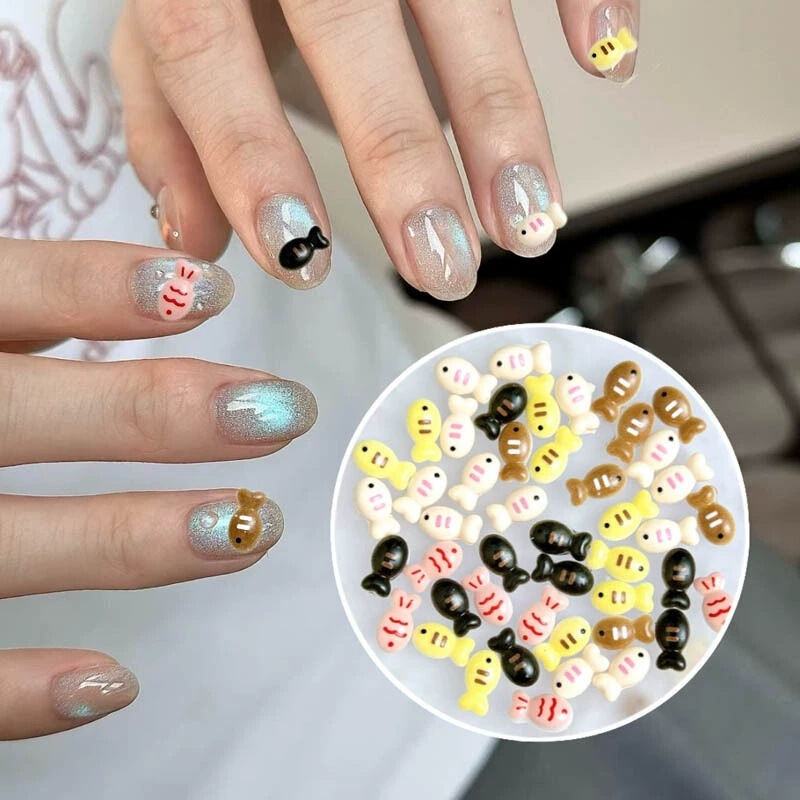Japanese-style cute nail art stickers, resin fish ornaments, mini colorful cartoon fish-shaped nail art rhinestones, nail art accessories Japanese-style cute nail art stickers, resin fish ornaments, mini colorful cartoon fish-shaped nail art rhinestones, nail art accessories
