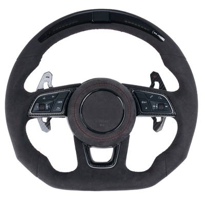 leather steering wheel with: Steering wheel
