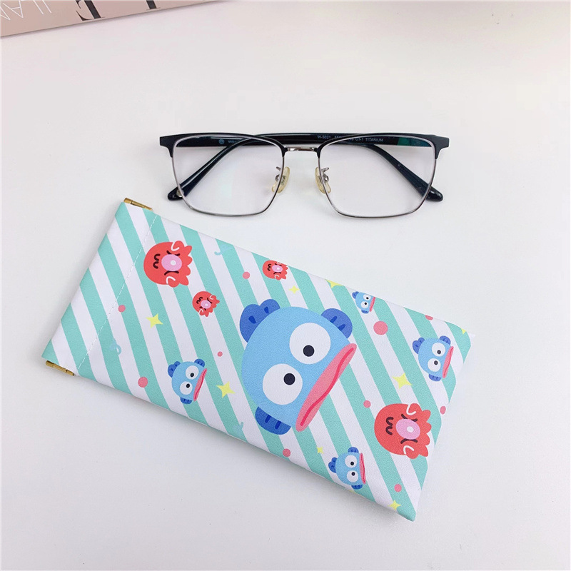 New Cartoon Glasses Protection Bag Cute Ugly Fish Pc Dog Magnetic Buckle Waterproof Leather Glasses Storage Bag Lightweight
