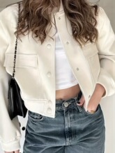 N 10891 Neutral Style Jacket with Big Pockets ���Է��ڴ���