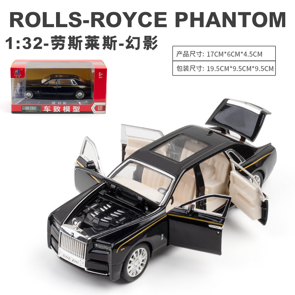 Coche de aleación modelo de coche 1:32 rollos Phantom sonido luz tire hacia atrás coche de juguete música modelo decoración colección