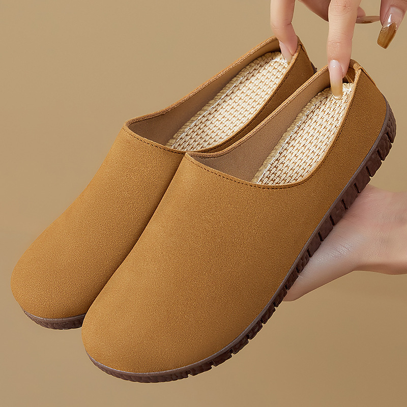 Zapatos de mujer versátiles verano nuevo paquete de cabeza perezoso un pedazo de zapatillas Bocken zapatillas de mujer con suela gruesa image 1