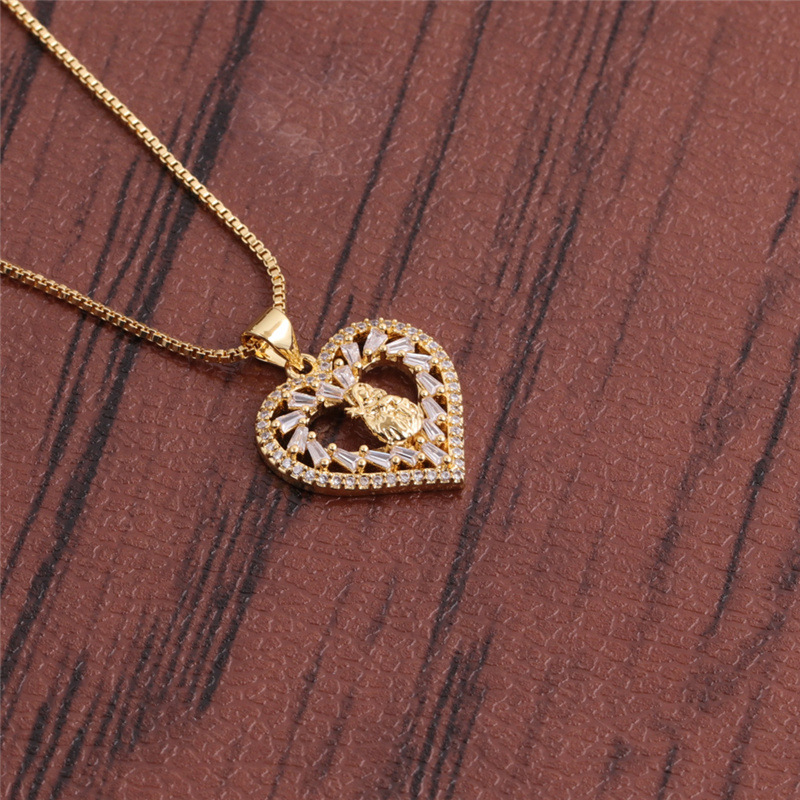 Fashion Heart-shaped Devil Eyes Zircon Pendant Necklace
