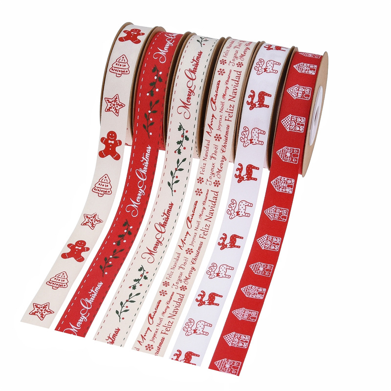 Amazon cinta de algodón de Navidad simple embalaje festivo DIY cinta ramo de flores hecha a mano cinta pastel horneado cinta