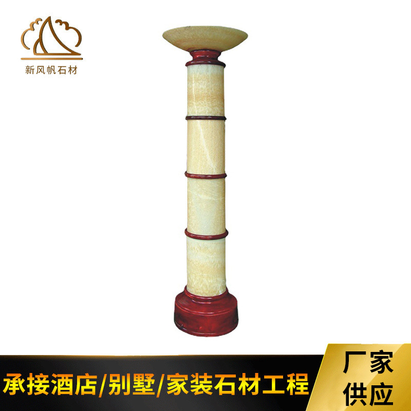 酒店别墅松香黄透光柱 公园广场大理石圆柱 欧式装饰罗马柱广场柱