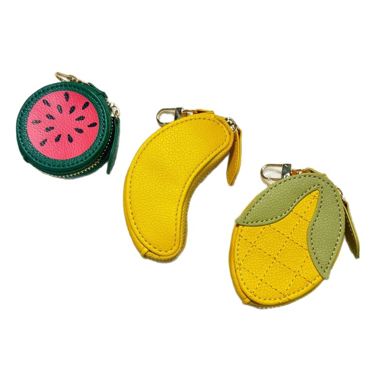 跨境新品Cute Fruit Leather Bag Charm可爱水果皮包吊饰迷你钱包|undefined
