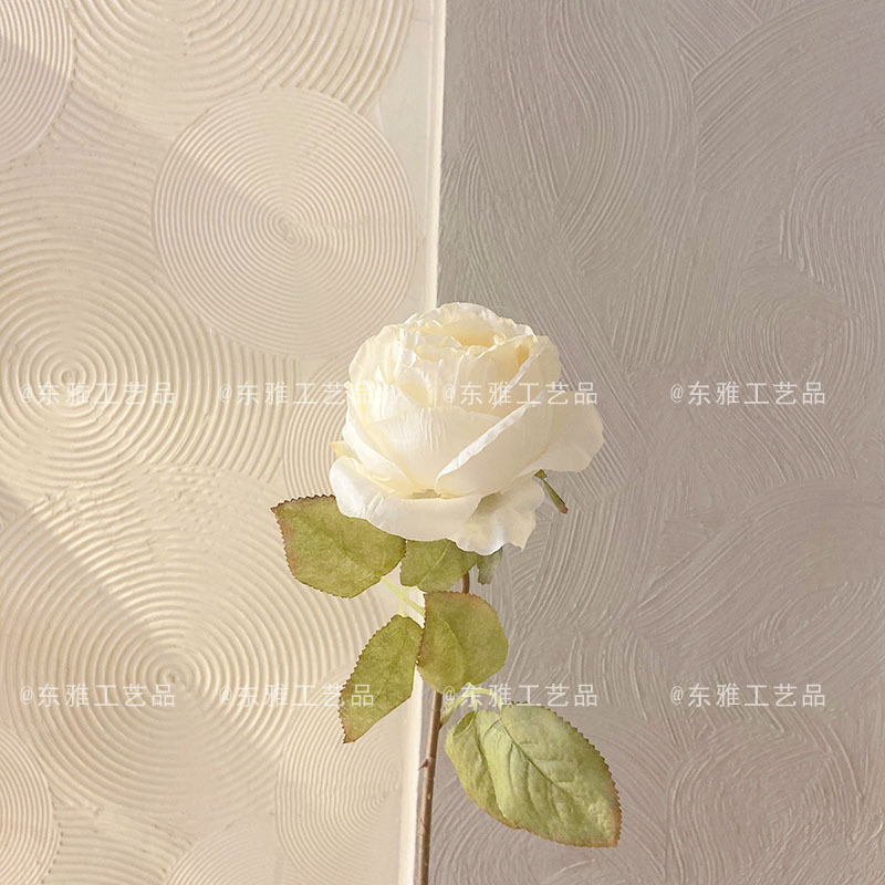 Borde de goma artificial retro transfronterizo Rosa quemado solo borde al horno flor falsa ramo de la boda borde quemado artificial Rose